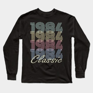 35th Birthday Gift Vintage 1984 Born in 1984 Classic Long Sleeve T-Shirt